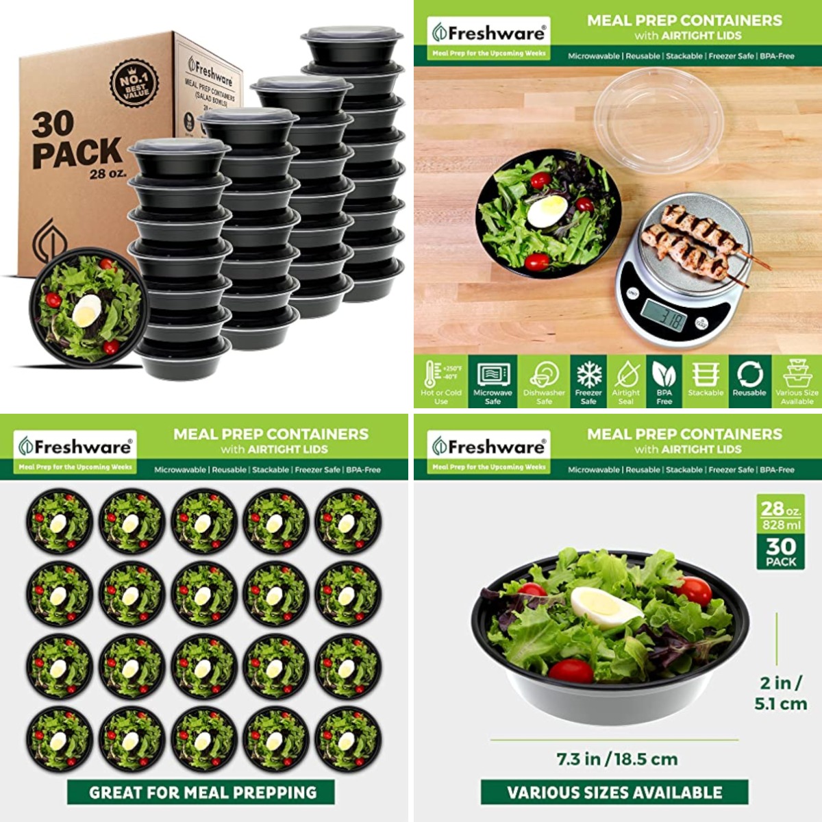 Meal Prep Bowl - Контейнеры для приготовления еды [30 шт.]
