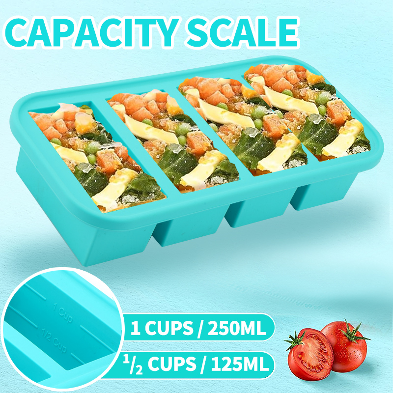4-х покрытых силиконовых форм  – обзор и цена Meal Prep Template